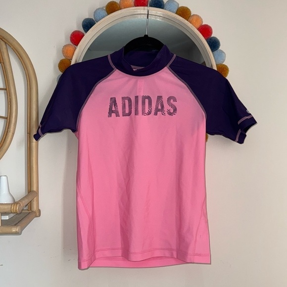 *NWT Adidas Kids Rashguard Swim Top - Picture 1 of 5